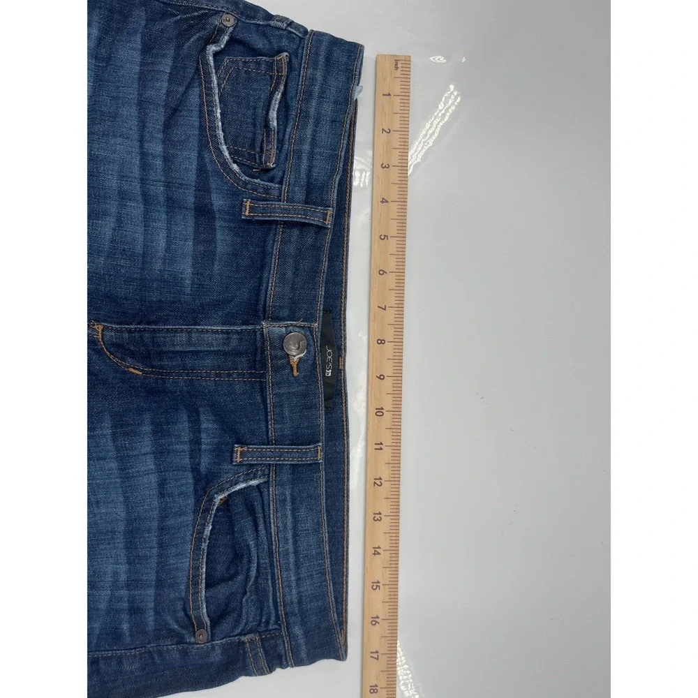 Joe's Jeans Womens Dark Wash Denim Shorts Mid Rise Size 31 Whiskered Stretch